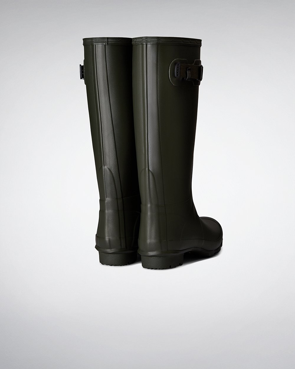 Womens Hunter Wide Fit Rain Boots Dark Olive - Huntress Leg - 7653021-MW